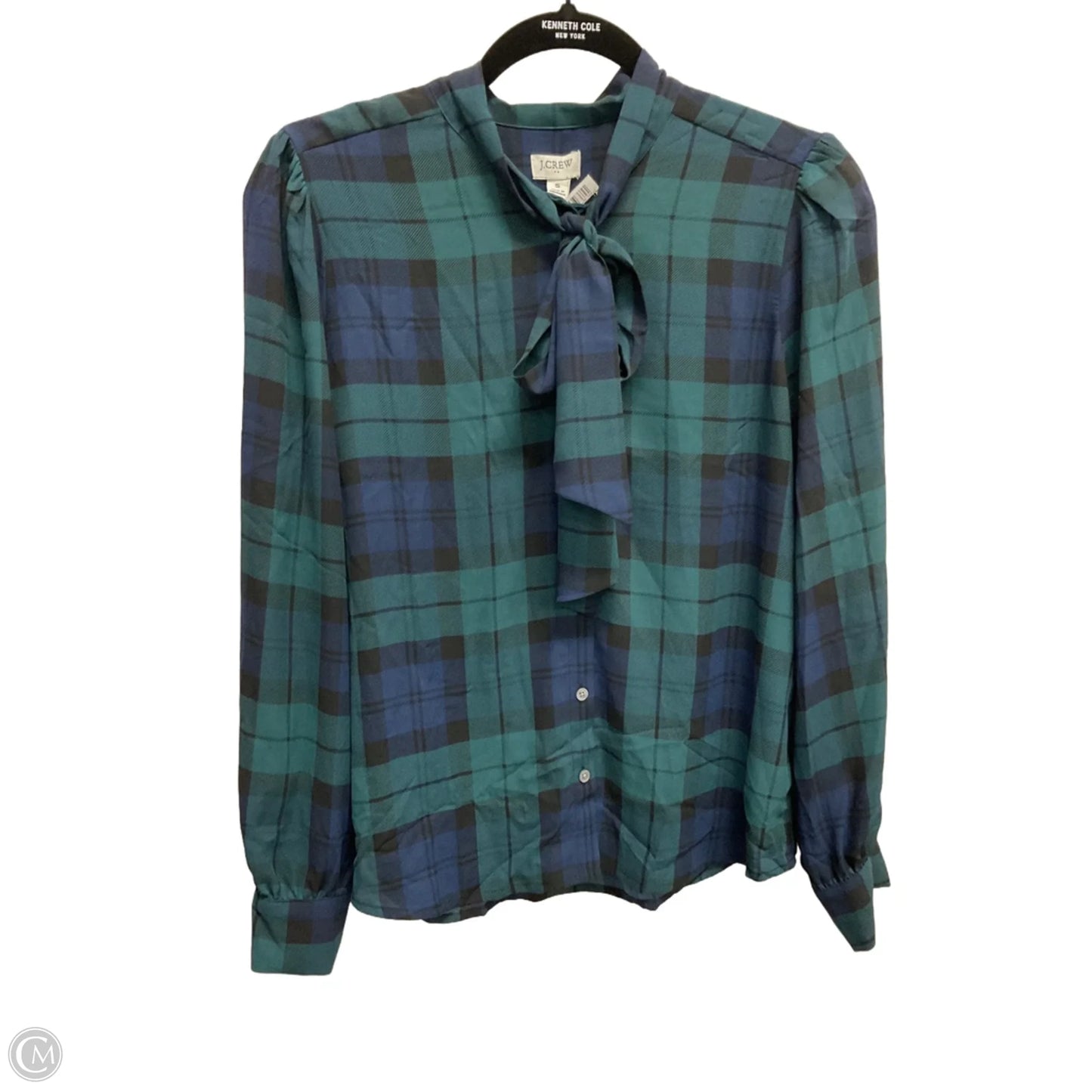 Blouse Long Sleeve By J. Crew In Blue & Green, Size: S