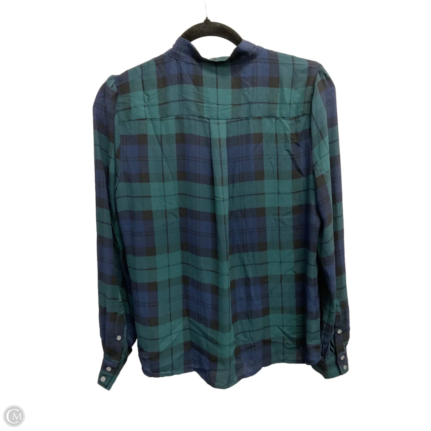 Blouse Long Sleeve By J. Crew In Blue & Green, Size: S