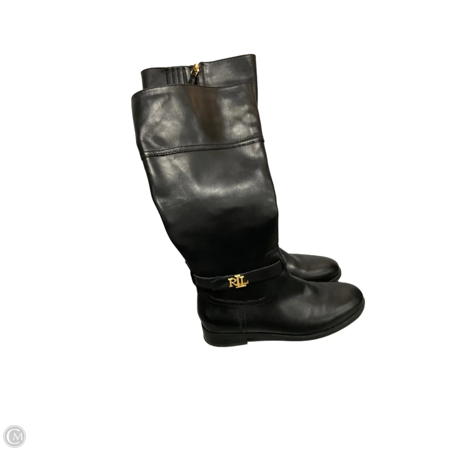 Boots Knee Flats By Lauren By Ralph Lauren In Black, Size: 7