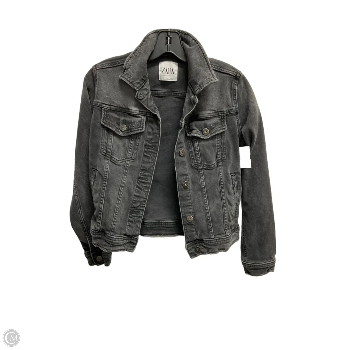 Jacket Denim By Zara In Black, Size: S