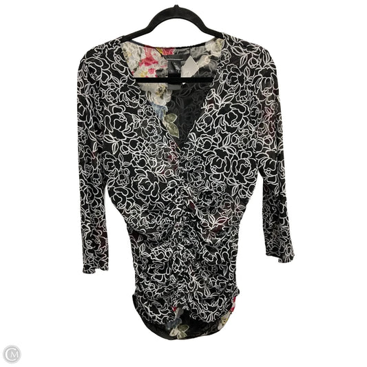 Blouse Long Sleeve By White House Black Market In Multi-colored, Size: L
