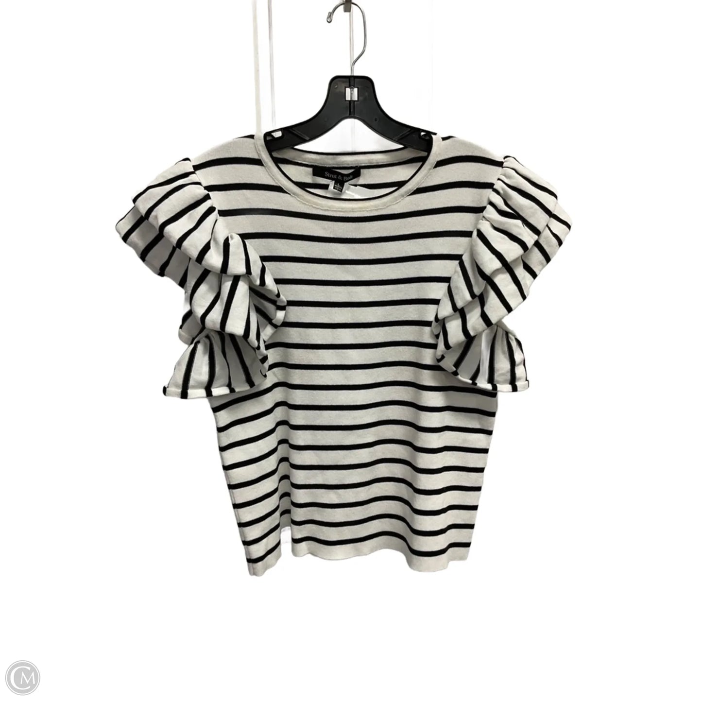 Top Short Sleeve By Strut & Bolt In Striped Pattern, Size: L