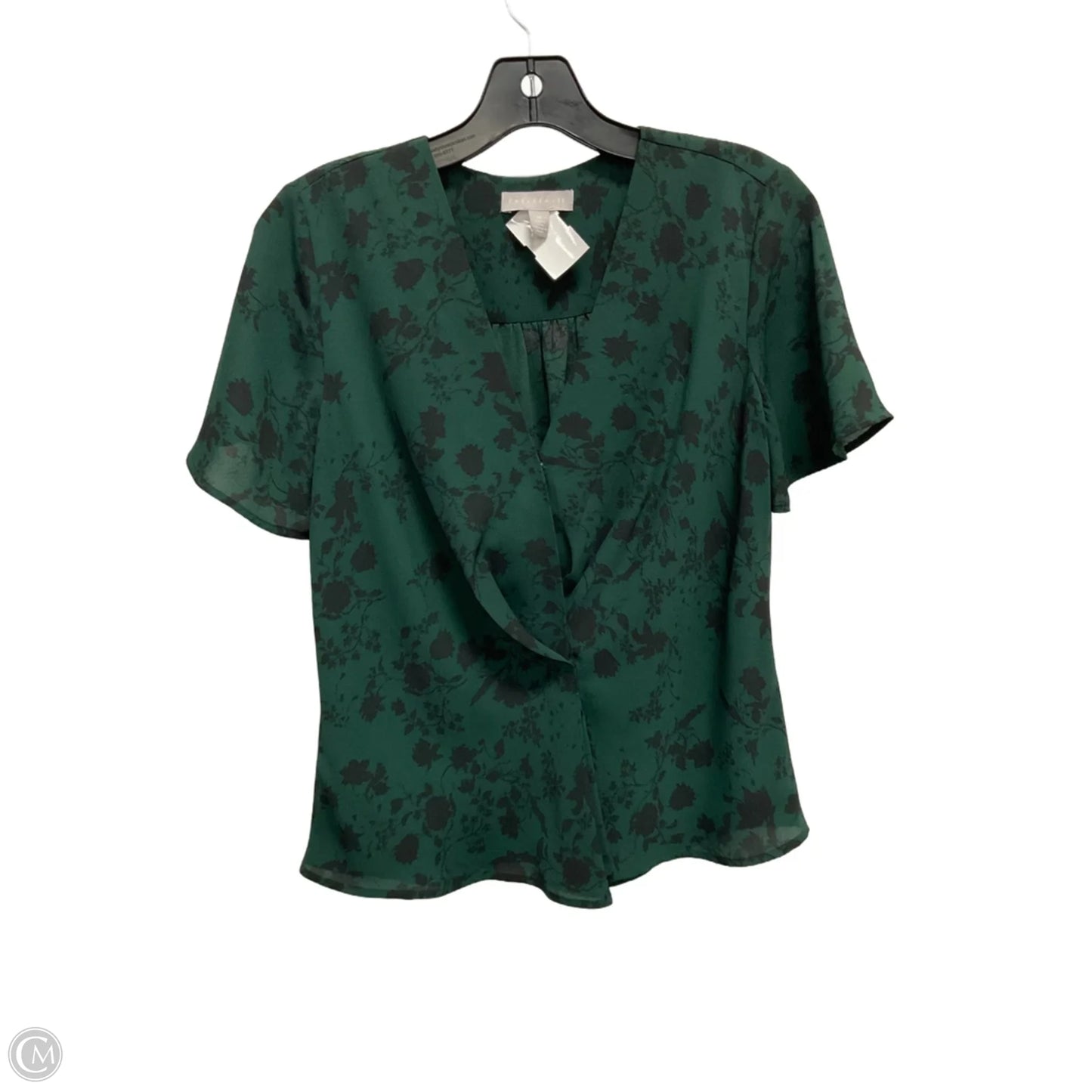 Blouse Short Sleeve By Chelsea 28 In Green, Size: Xs