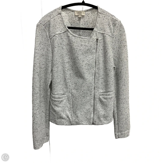 Jacket Moto By Loft In Grey, Size: M