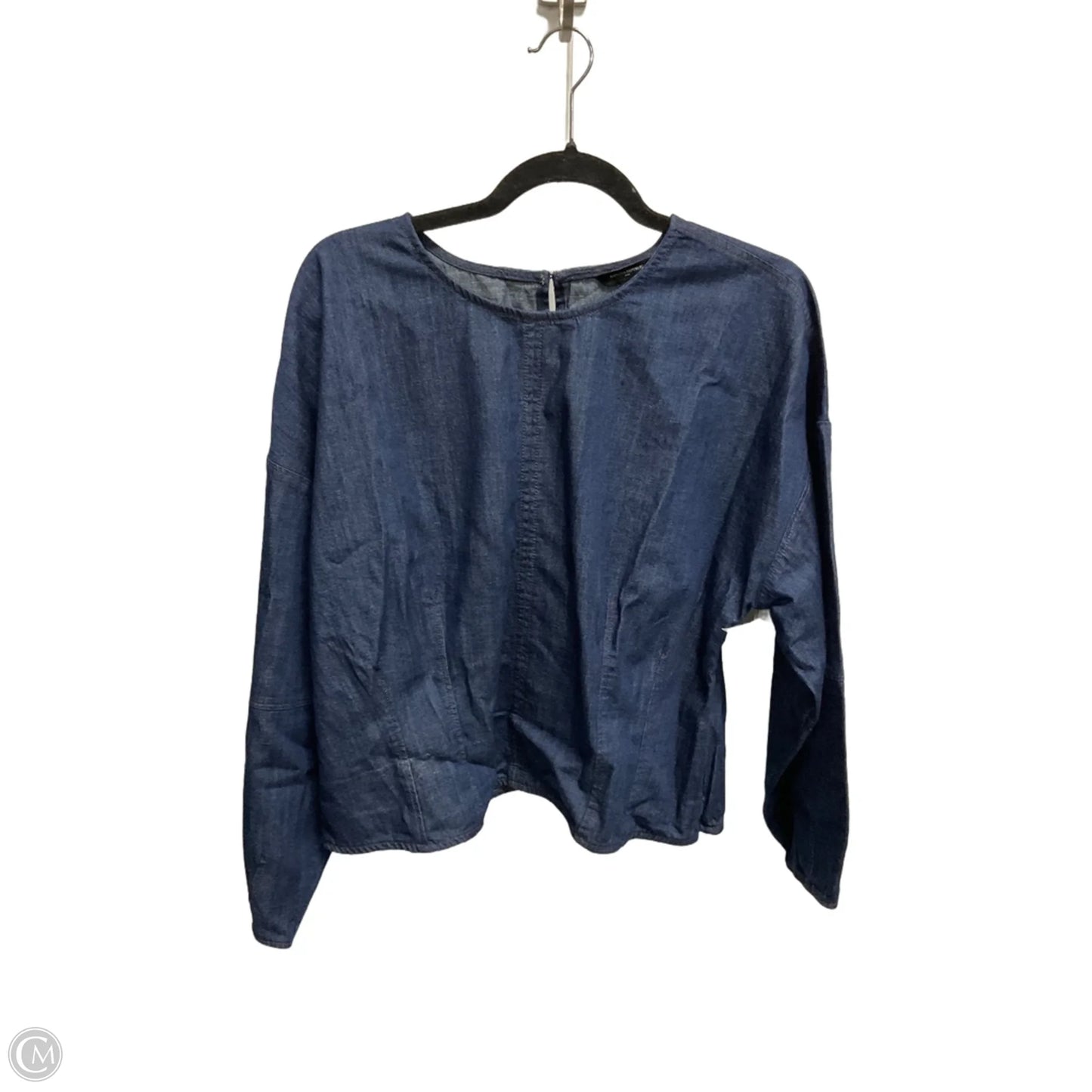 Top Long Sleeve By Banana Republic In Blue Denim, Size: Xl