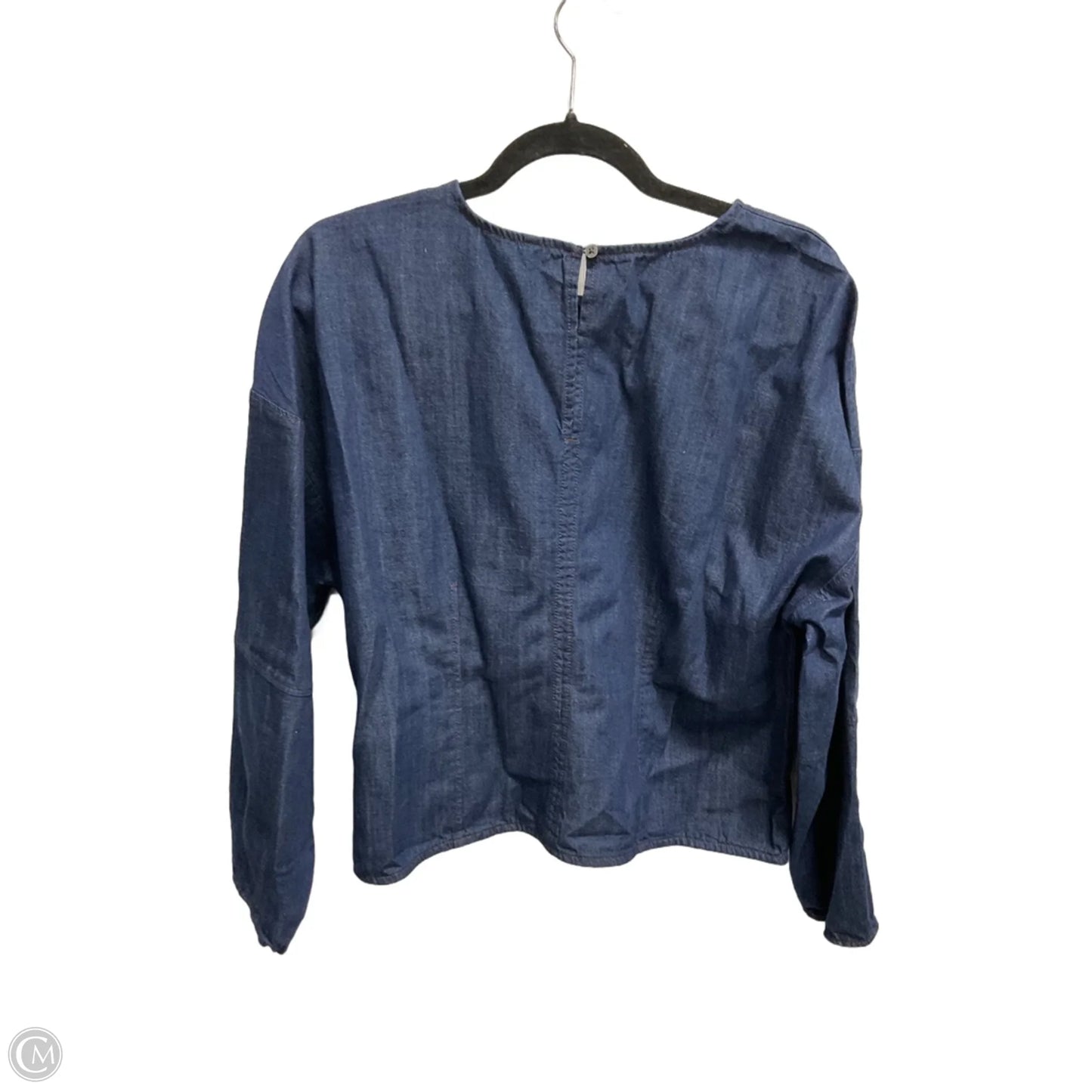 Top Long Sleeve By Banana Republic In Blue Denim, Size: Xl
