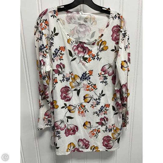 Top Long Sleeve Basic By Terra & Sky In Floral Print, Size: L