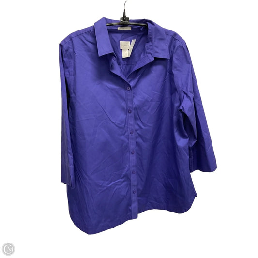 Blouse 3/4 Sleeve By Chicos In Purple, Size: L