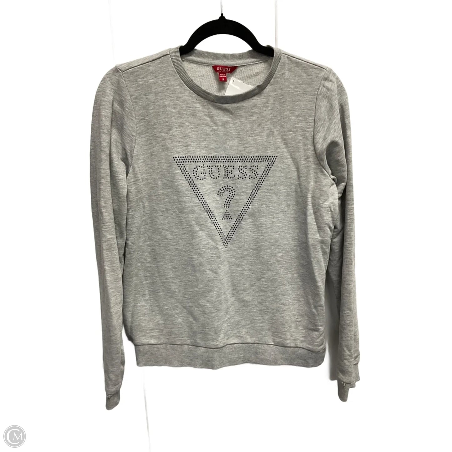 Sweatshirt Crewneck By Guess In Grey, Size: M