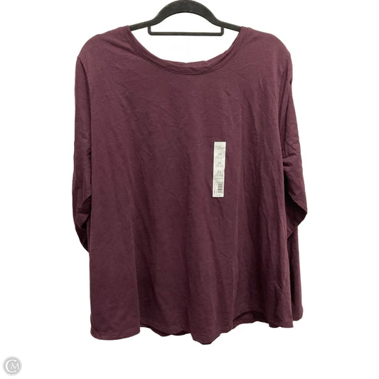 Top Long Sleeve Basic By Sonoma In Purple, Size: 2x