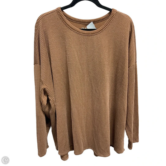 Top Long Sleeve By Maurices In Brown, Size: 2x