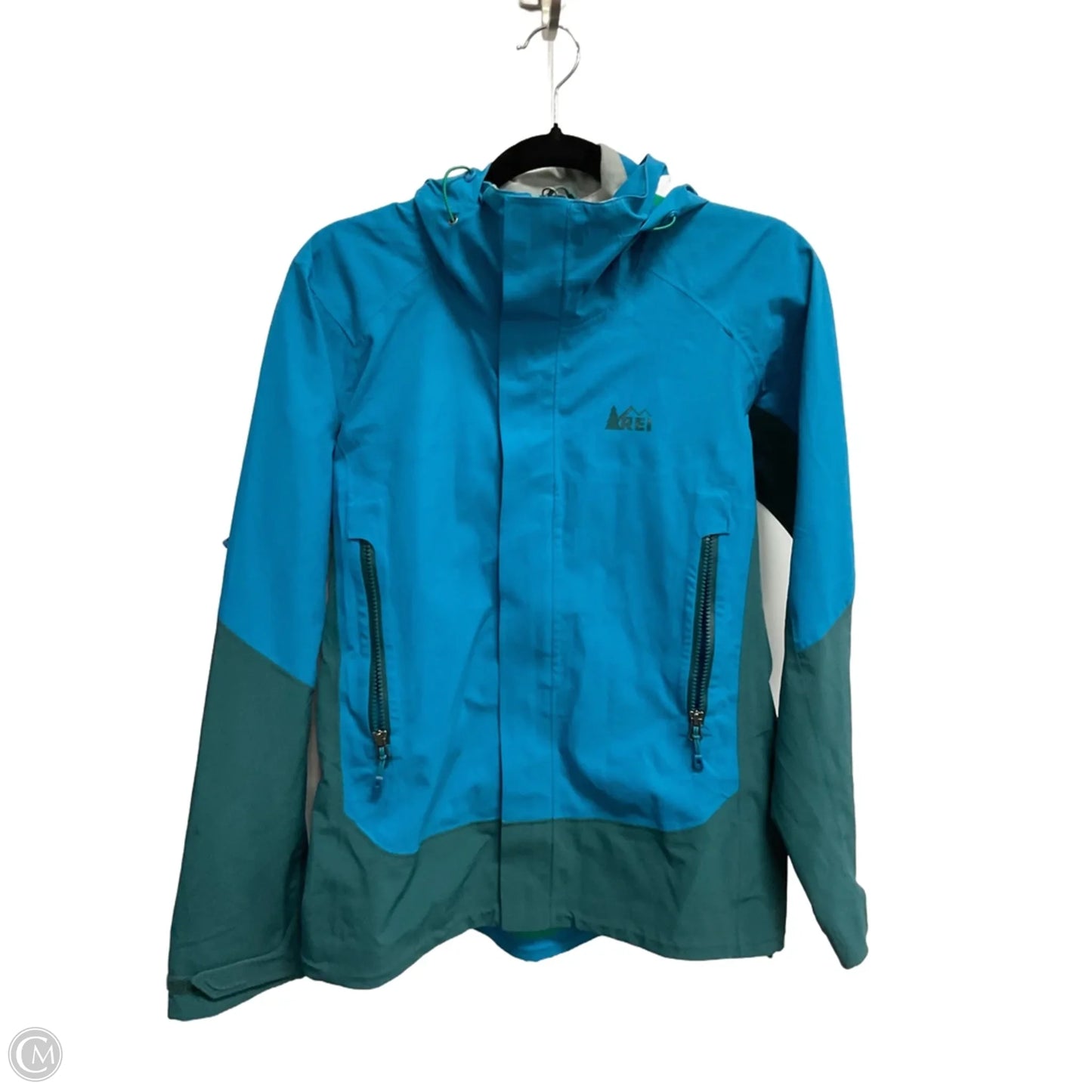 Jacket Windbreaker By Rei In Blue & Green, Size: S