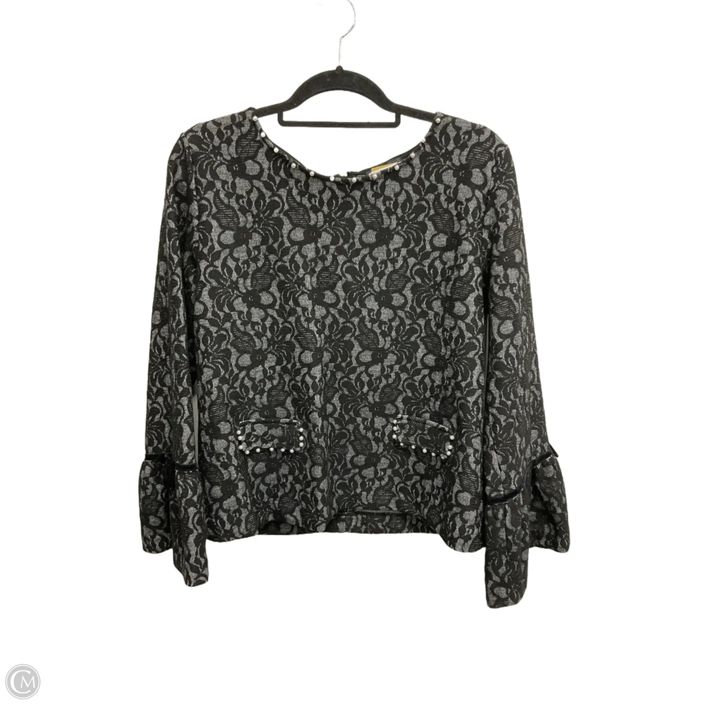 Blouse Designer By Karl Lagerfeld In Black, Size: L