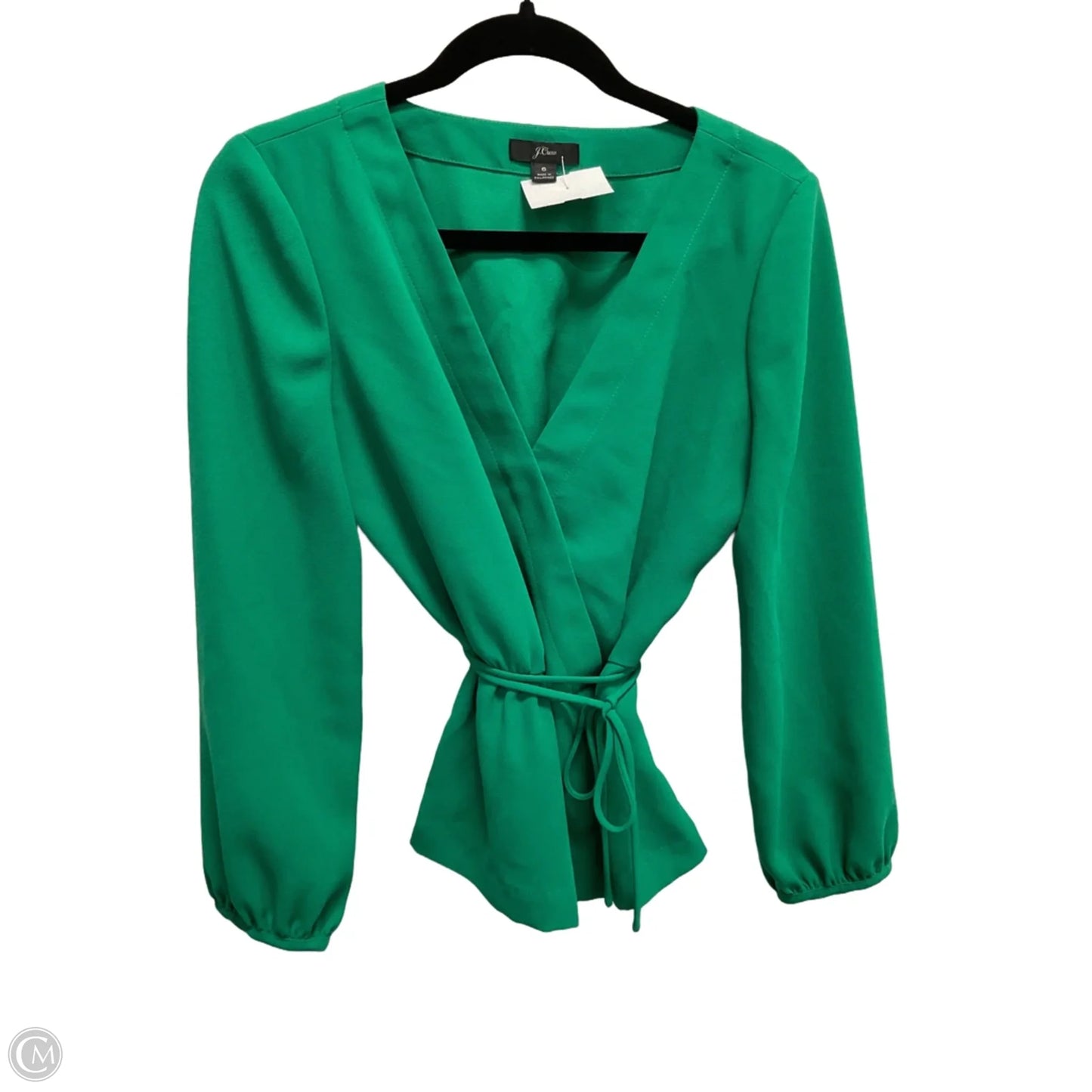 Blouse Long Sleeve By J. Crew In Green, Size: S