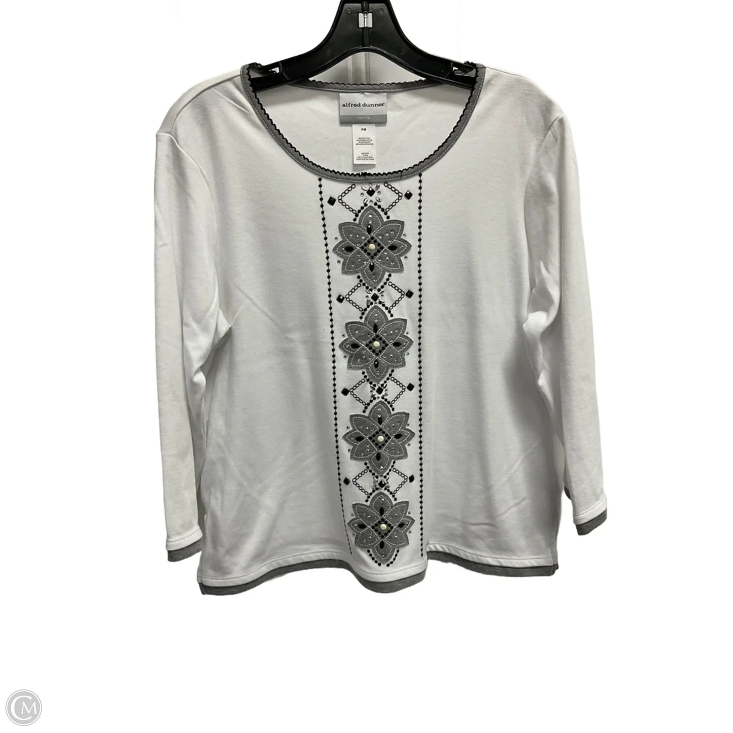 Top Long Sleeve By Alfred Dunner In White, Size: Mp