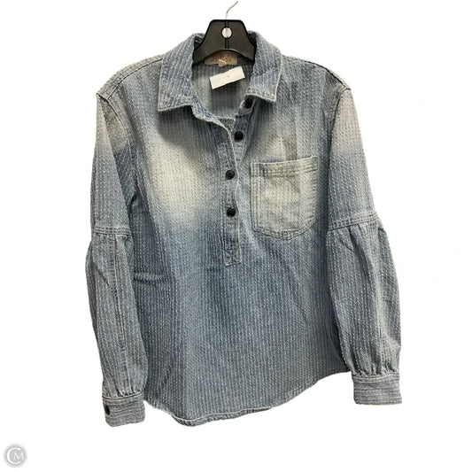 Sweatshirt Collar By Listicle In Blue Denim, Size: M