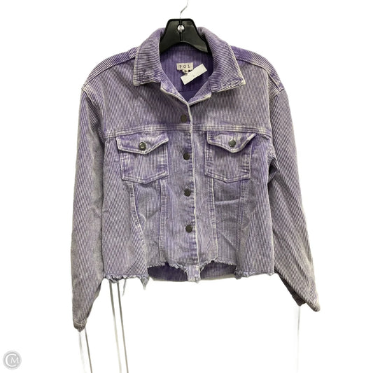 Jacket Shirt By Pol In Purple, Size: S