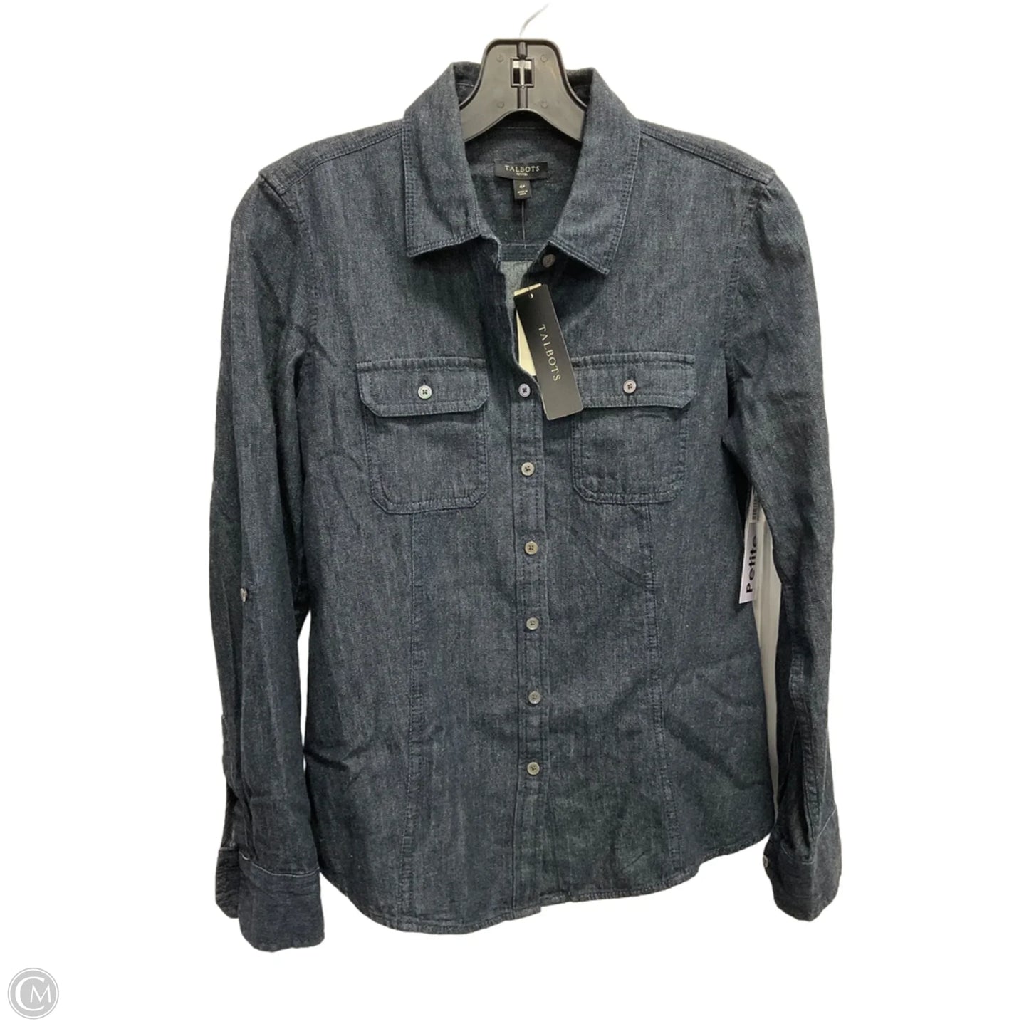 Top Long Sleeve By Talbots In Blue Denim, Size: Sp