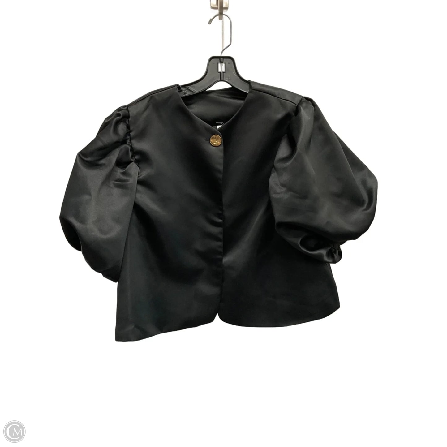 Blouse Short Sleeve By Clothes Mentor In Black, Size: L