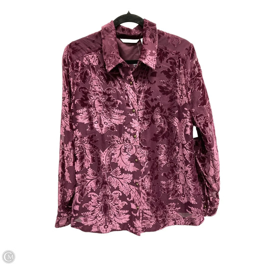 Blouse Long Sleeve By Soft Surroundings In Purple, Size: L
