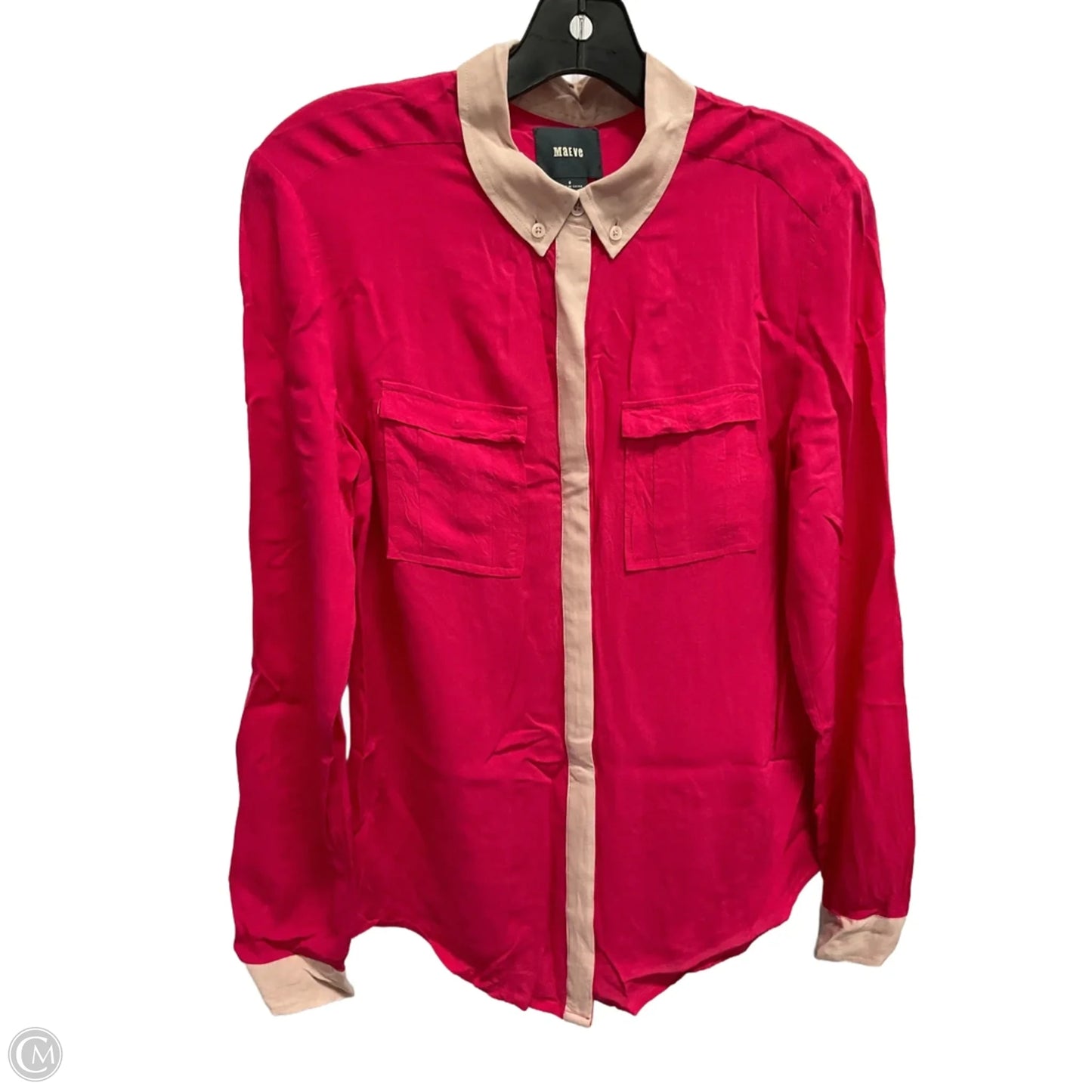Top Long Sleeve By Maeve In Pink, Size: S