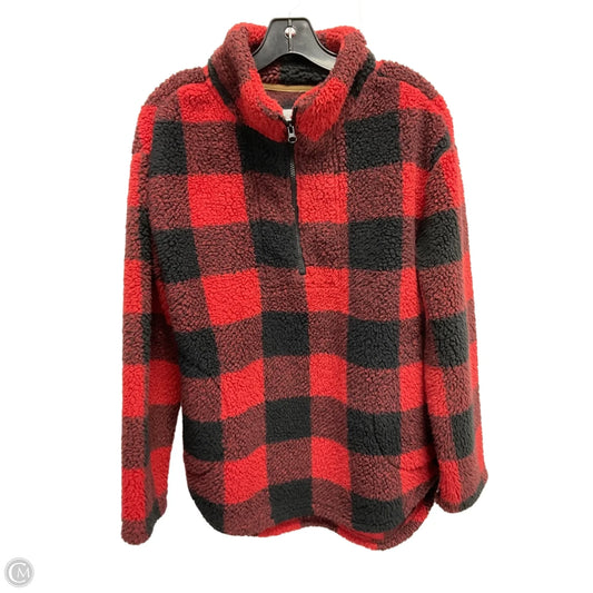 Jacket Faux Fur & Sherpa By Koolaburra By Ugg In Black & Red, Size: M