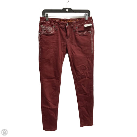 Jeans Skinny By Rock Revival In Maroon, Size: 6
