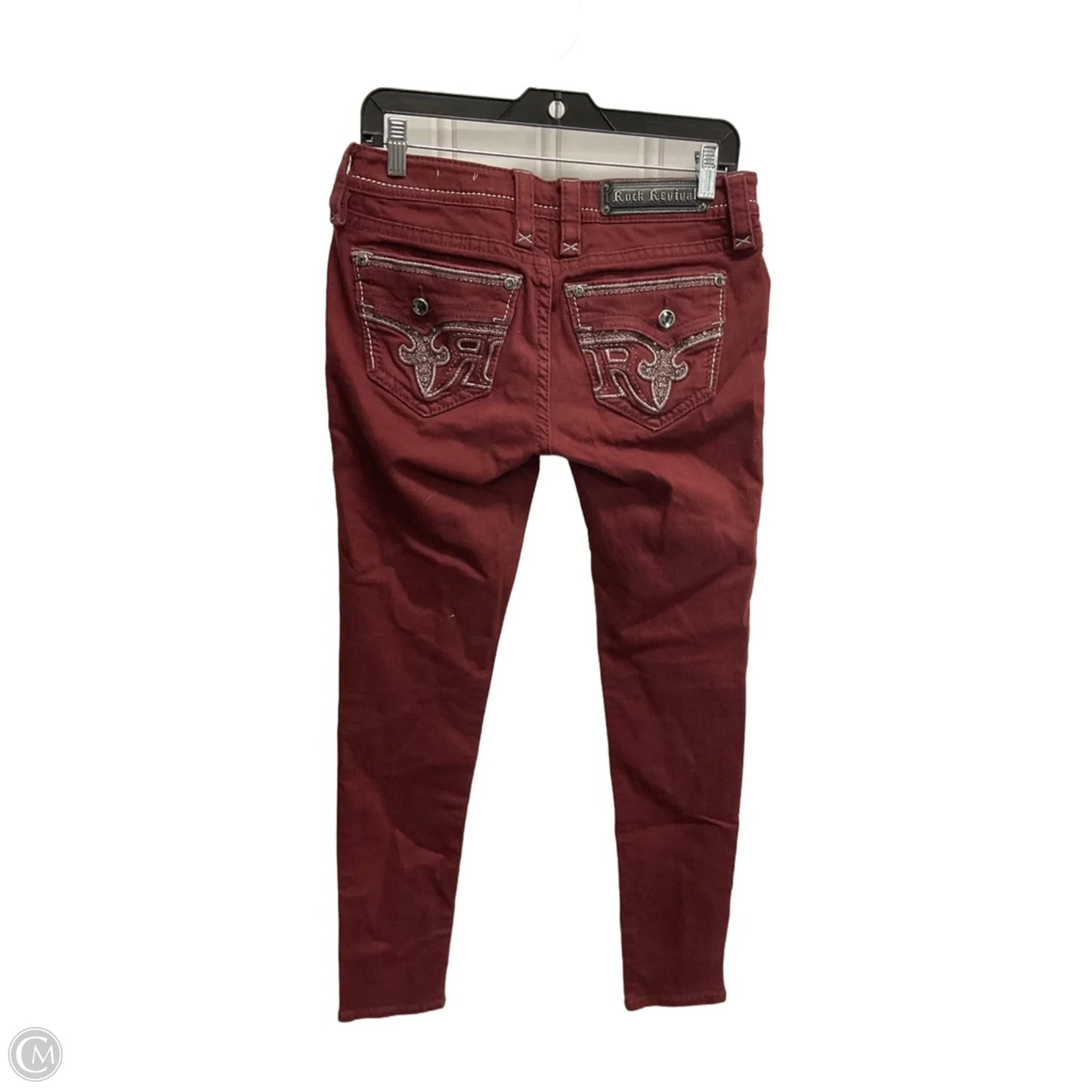 Jeans Skinny By Rock Revival In Maroon, Size: 6