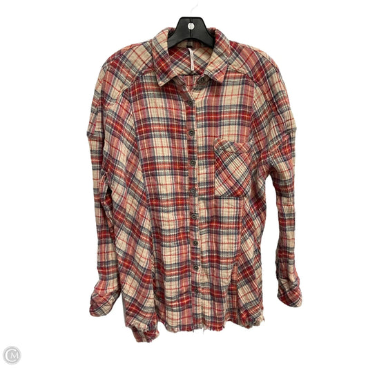 Top Long Sleeve By Free People In Plaid Pattern, Size: M