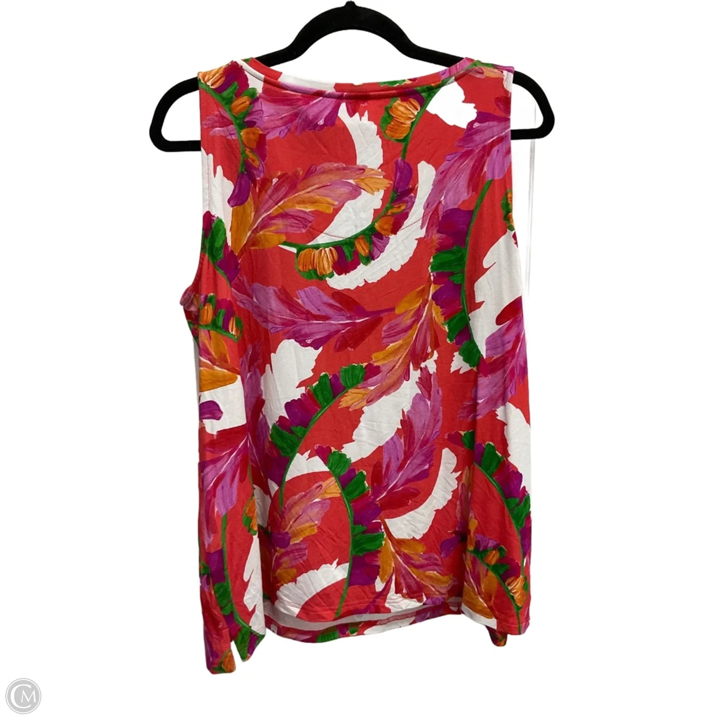 Top Sleeveless By Chicos In Floral Print, Size: L