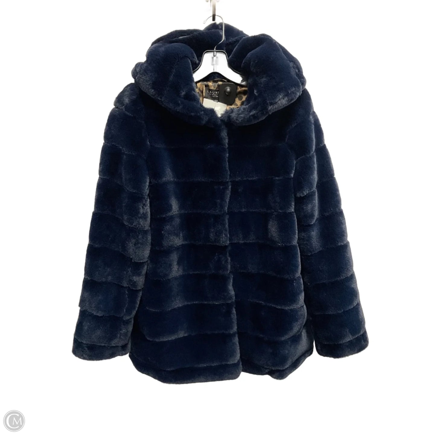 Coat Faux Fur & Sherpa By Laundry In Navy, Size: S