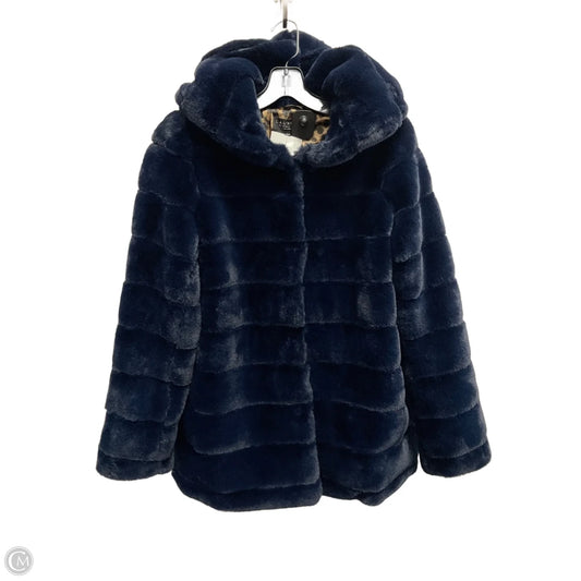 Coat Faux Fur & Sherpa By Laundry In Navy, Size: S
