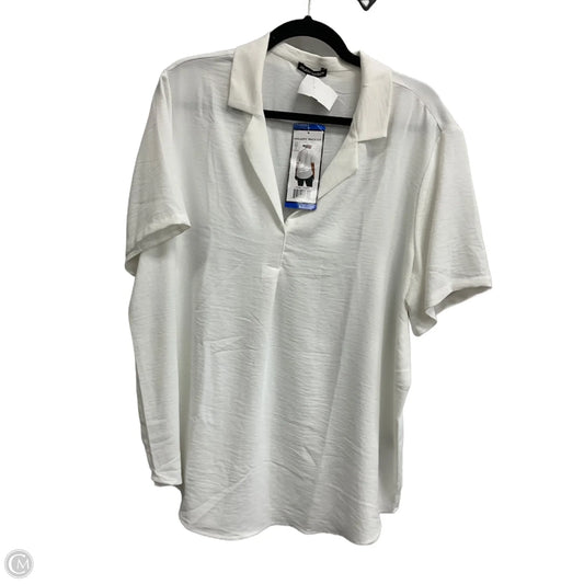 Top Short Sleeve By Hilary Radley In White, Size: L
