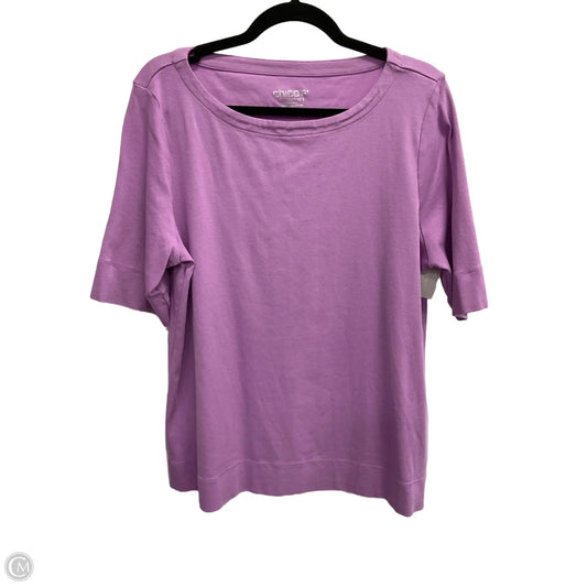 Top Short Sleeve By Chicos In Purple, Size: Xl