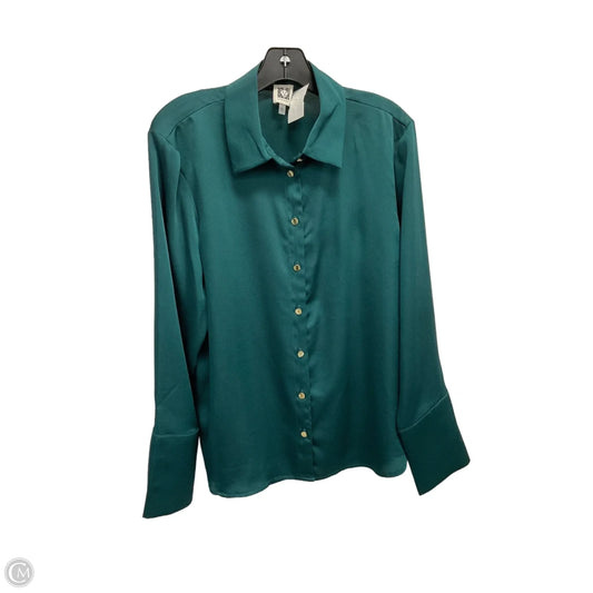 Blouse Long Sleeve By Anne Klein In Teal, Size: L