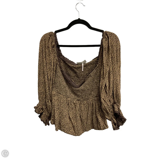 Top Long Sleeve By Free People In Brown, Size: Xl
