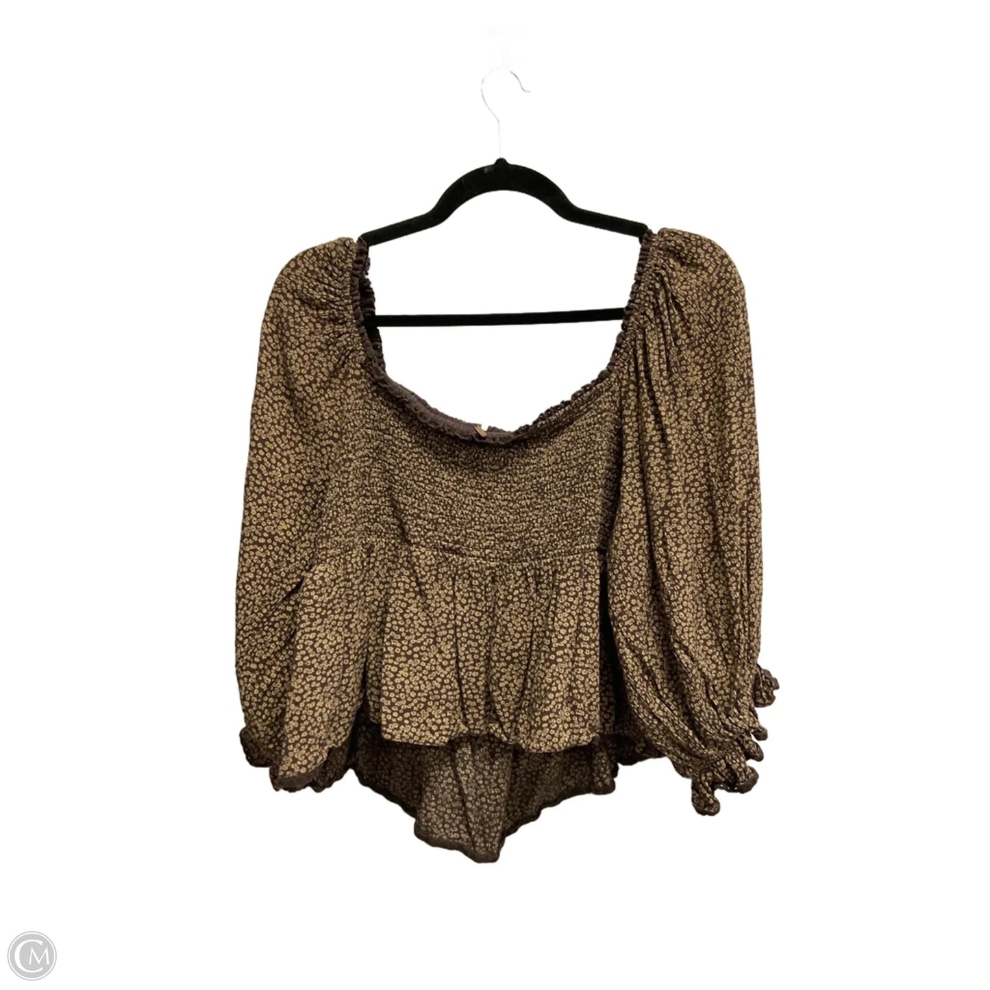Top Long Sleeve By Free People In Brown, Size: Xl