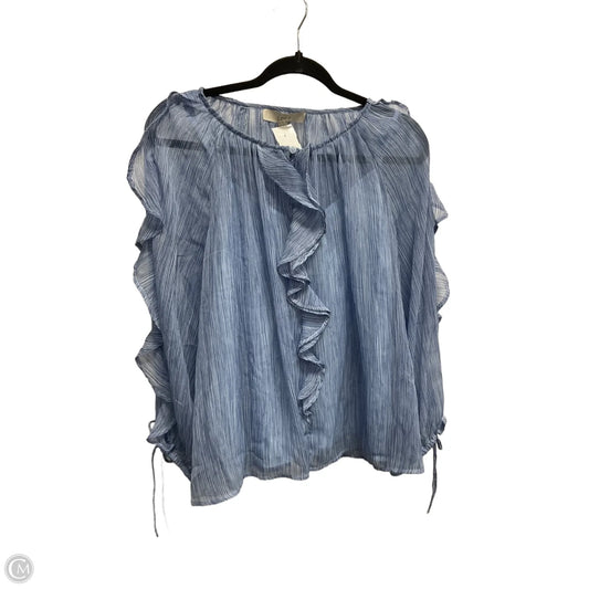 Blouse Long Sleeve By Loft In Blue, Size: M