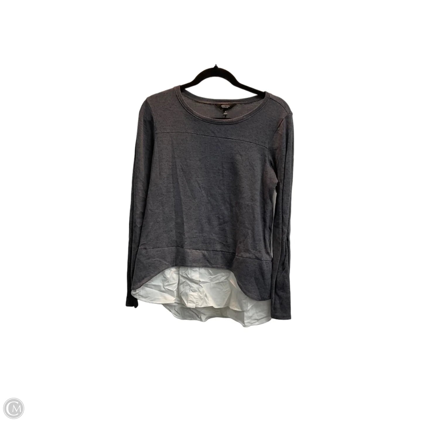 Top Long Sleeve By Simply Vera In Grey & White, Size: M