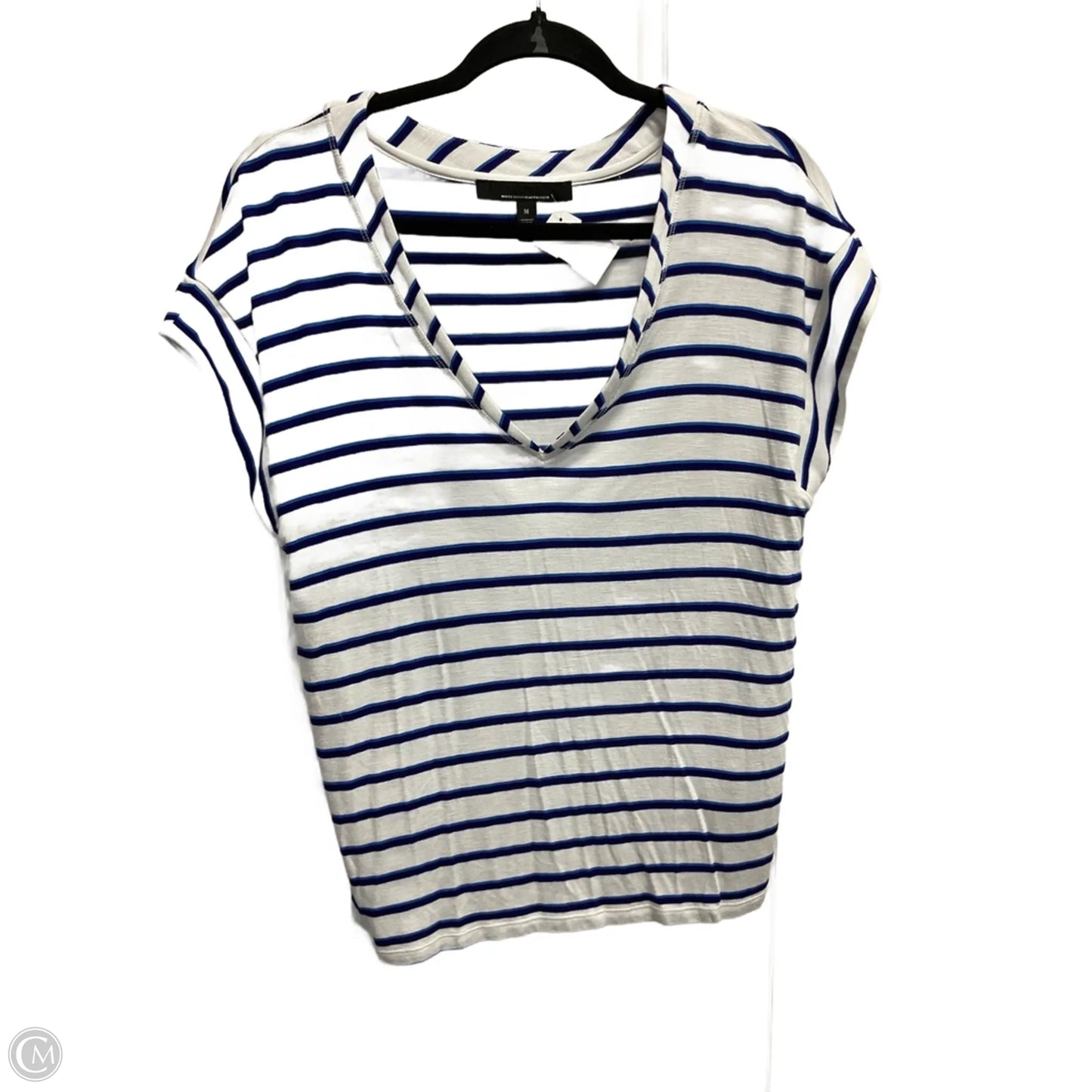 Top Short Sleeve By White House Black Market In Striped Pattern, Size: M