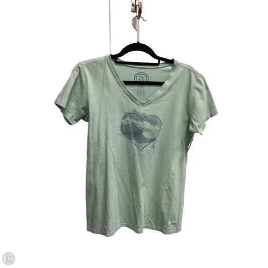 Top Short Sleeve By Life Is Good In Green, Size: M