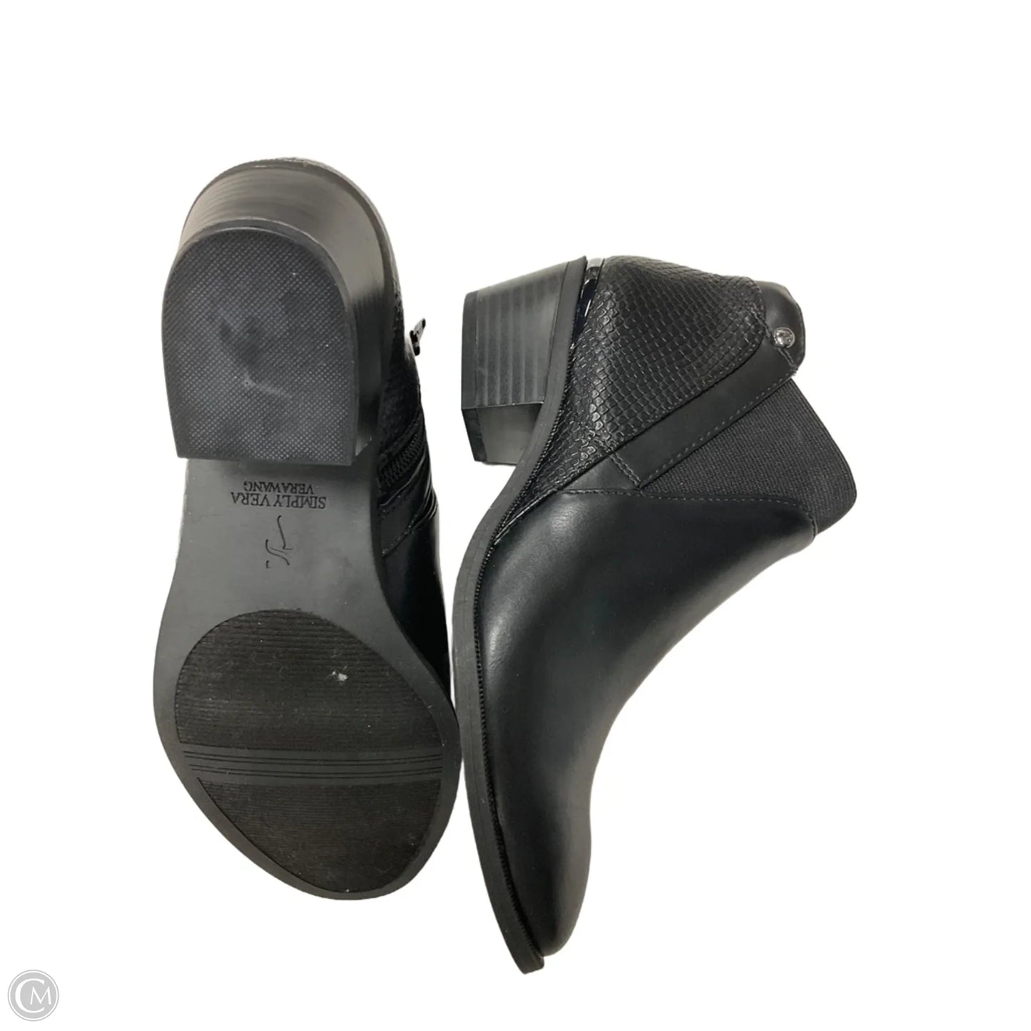 Boots Ankle Heels By Simply Vera In Black, Size: 6