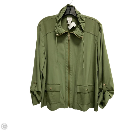 Jacket Utility By Chicos In Green, Size: L