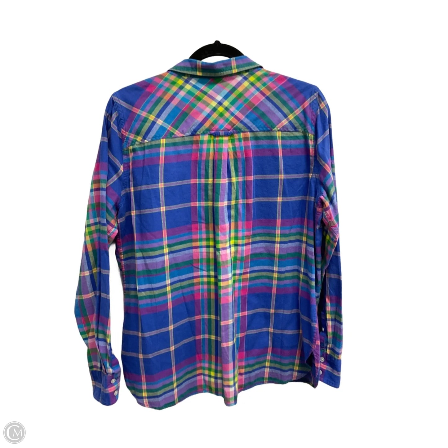 Top Long Sleeve By J. Crew In Plaid Pattern, Size: L