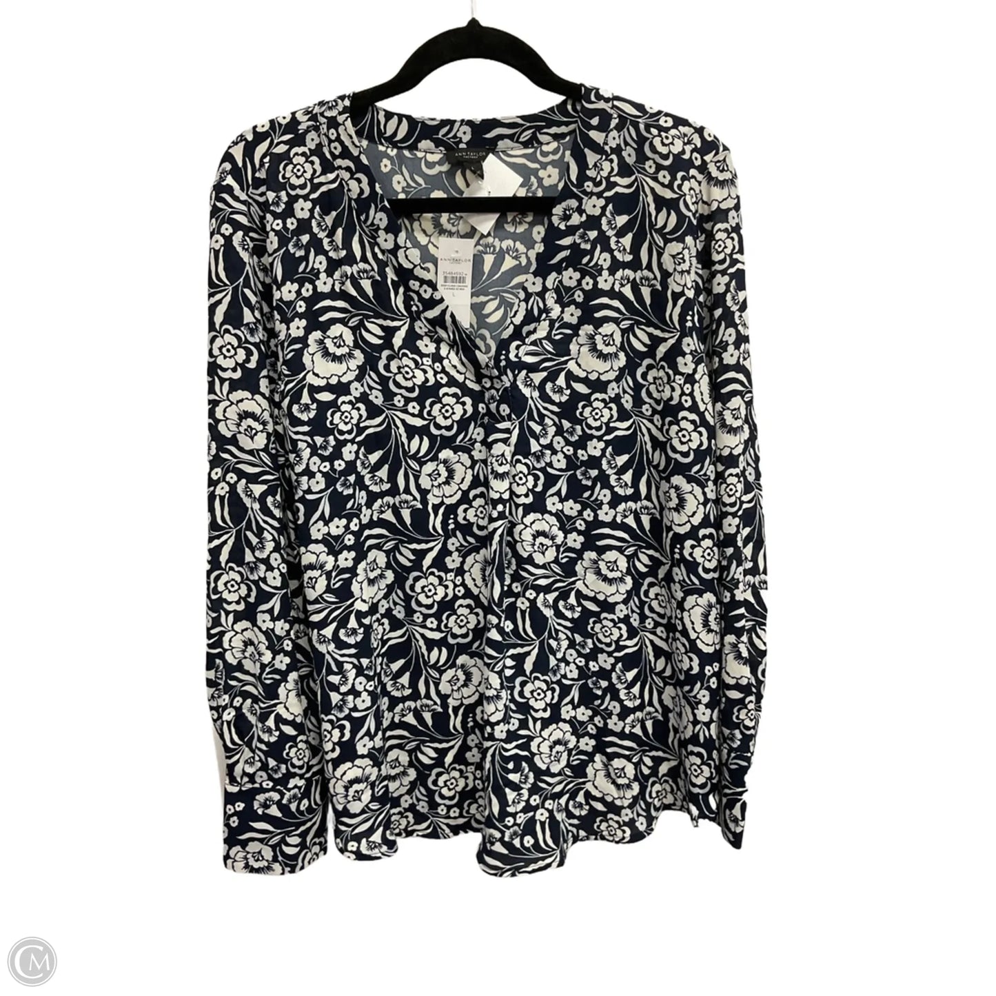 Blouse Long Sleeve By Ann Taylor In Floral Print, Size: L