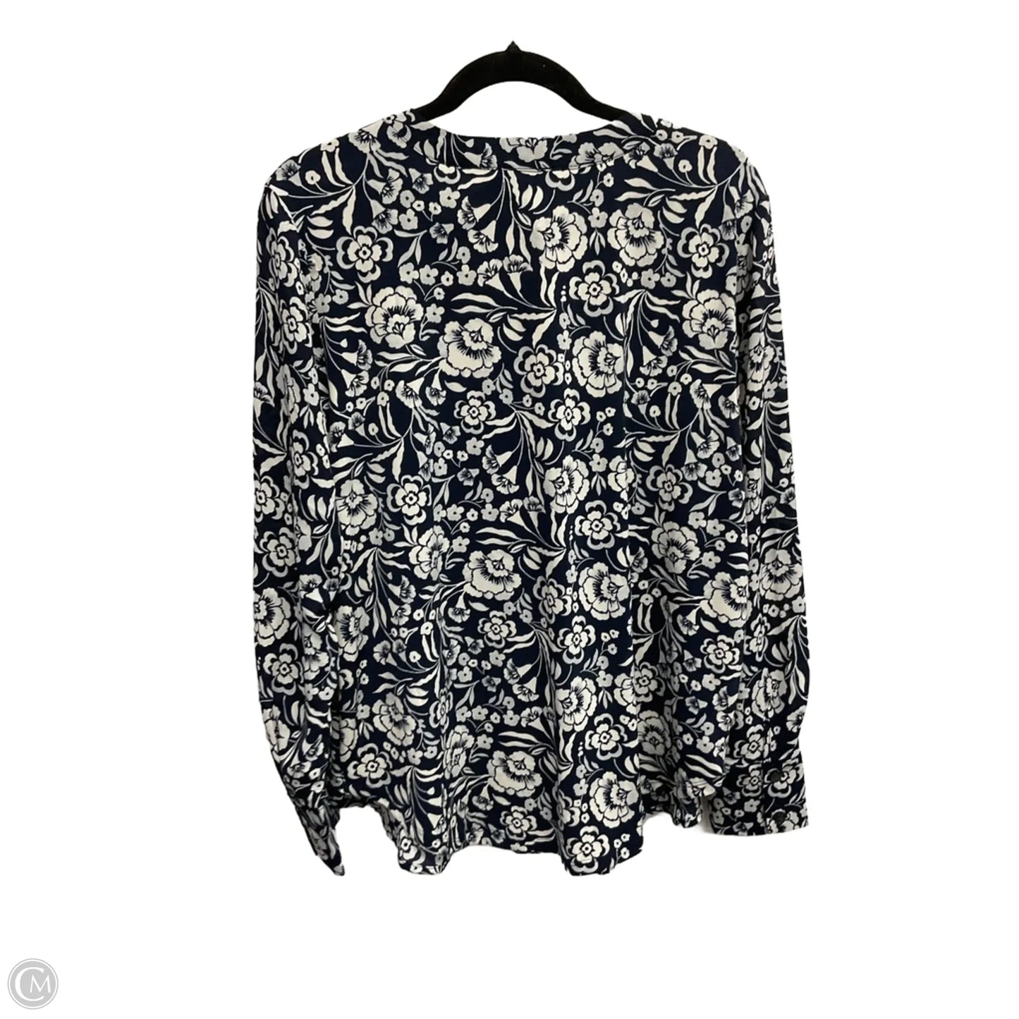 Blouse Long Sleeve By Ann Taylor In Floral Print, Size: L