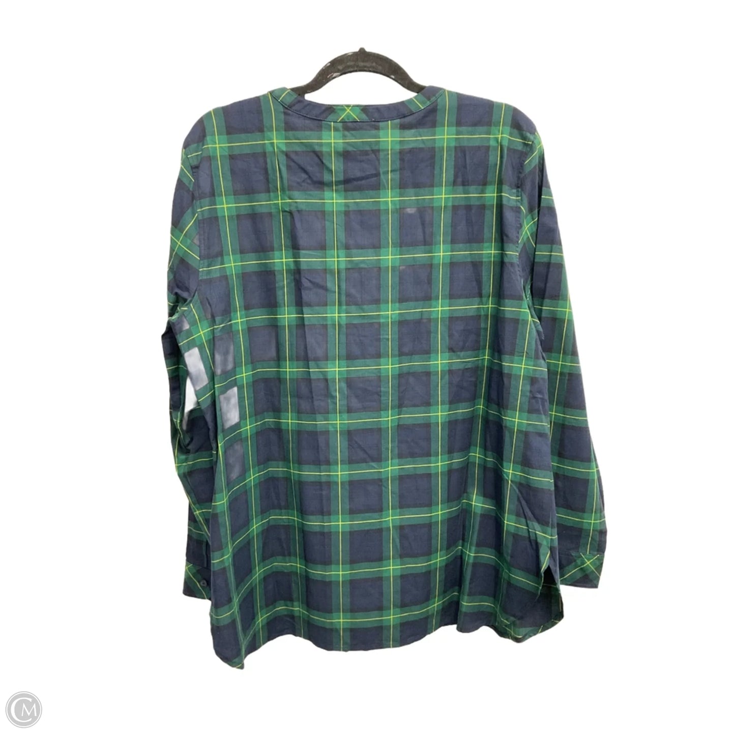 Blouse Long Sleeve By Talbots In Blue & Green, Size: Xl