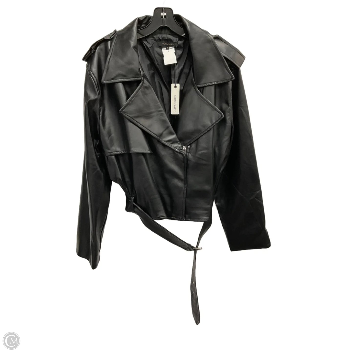 Jacket Moto By Olivaceous In Black, Size: M
