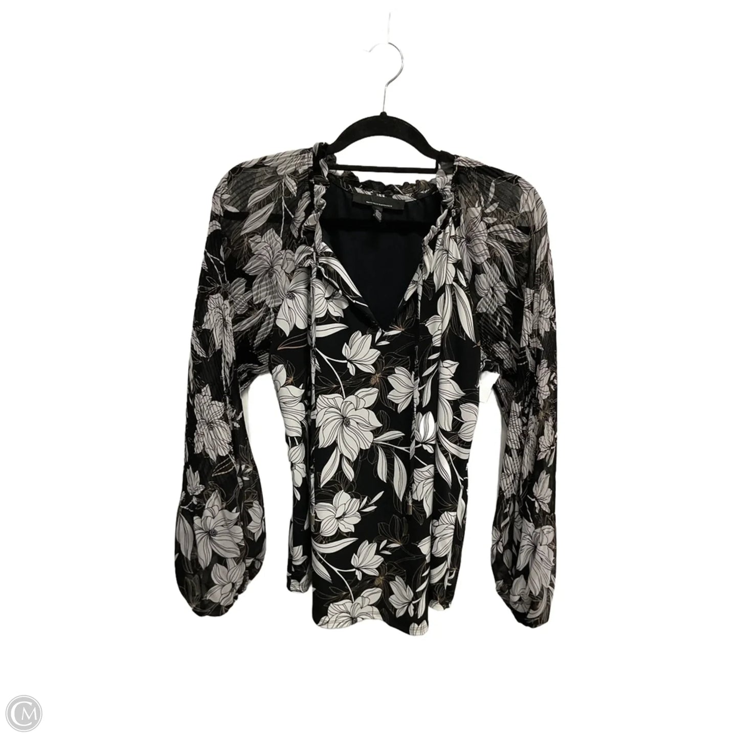 Blouse Long Sleeve By White House Black Market In Floral Print, Size: M