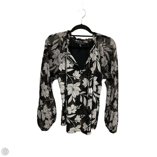 Blouse Long Sleeve By White House Black Market In Floral Print, Size: M
